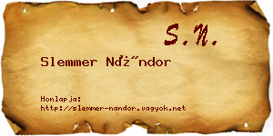 Slemmer Nándor névjegykártya